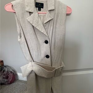 Worthington Light Tan Sleeveless Vest with Belt